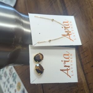 Aria Lattner earrings and necklace